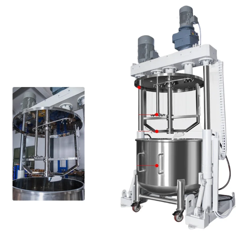 CX double shaft lifting frame type scraping wall high viscosity electric stirring and dispersing machine 150/500/1000 liters