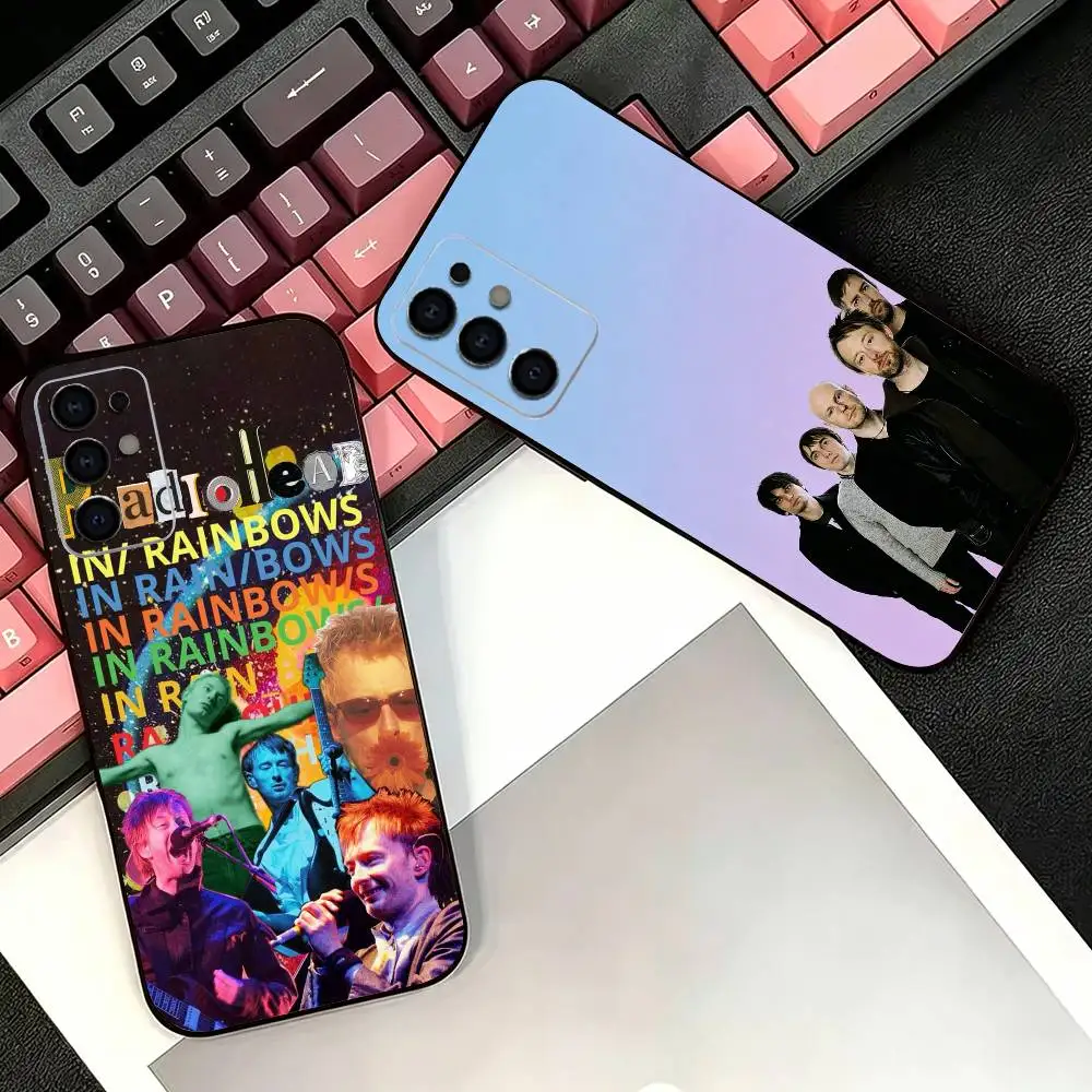 R-Radiohead Rainbow Fish Cat  Soft Black Phone Case for Samsung  S26,25,24,21,22,21,20,10,9,8,7,6Ultra,Plus,Fe, Lite