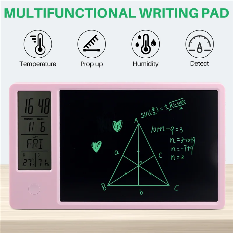 T82C Hot Sale-Multifunctional Electronic Desk Calendar LCD Handwriting Board With Alarm Clock Humidity Temperature LCD Message B