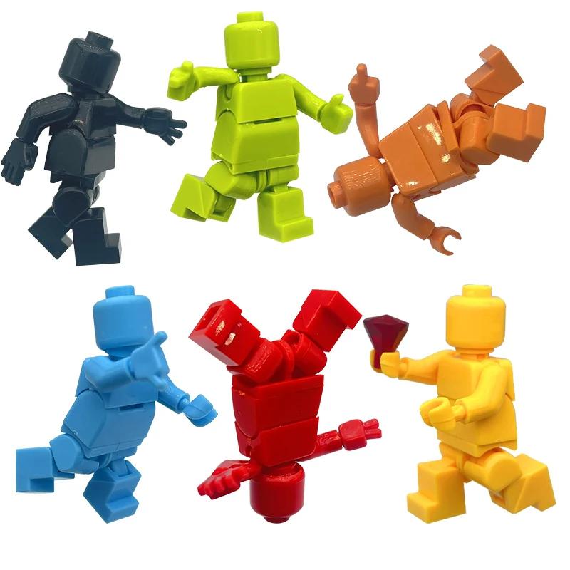 MOC Anime Mini Action Figures Building Blocks Movable Head Waist Hand Bending Leg Compatible Accessories Weapon Toy for Kids Boy