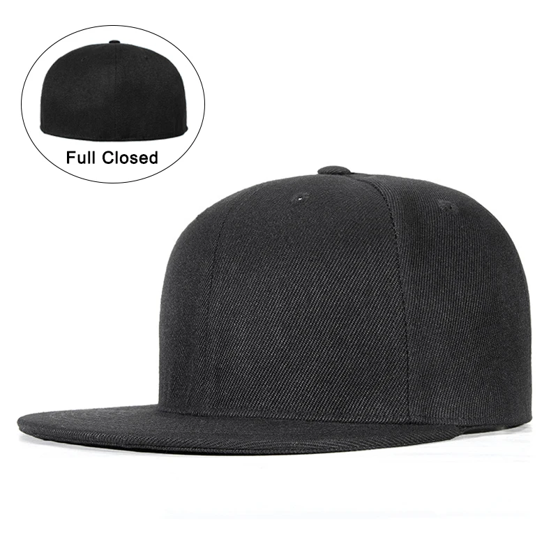 Bone Snapback Cap Full Closed Baseball Cap Men Women Flat Brim 6 Planas Hip Hop Hat Fitted Size Flat Brim Summer Cap Casquette