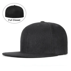 Boné de beisebol totalmente fechado para homens e mulheres, boné snapback ósseo, 6 planas, chapéu hip hop, tamanho justo, verão