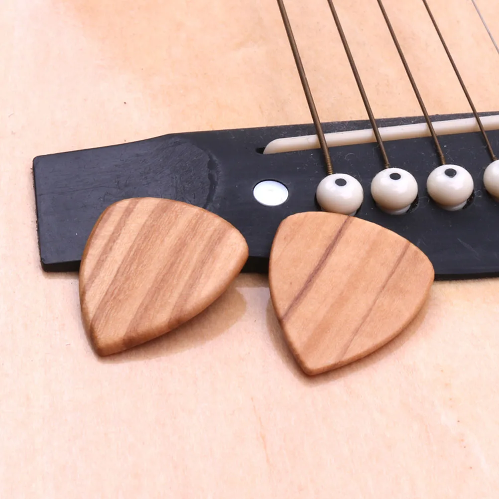 

4 Pcs Multiple Olive Wood Pick Plectrums for Electric Guitar Ukulele Stringed Instrument Picks