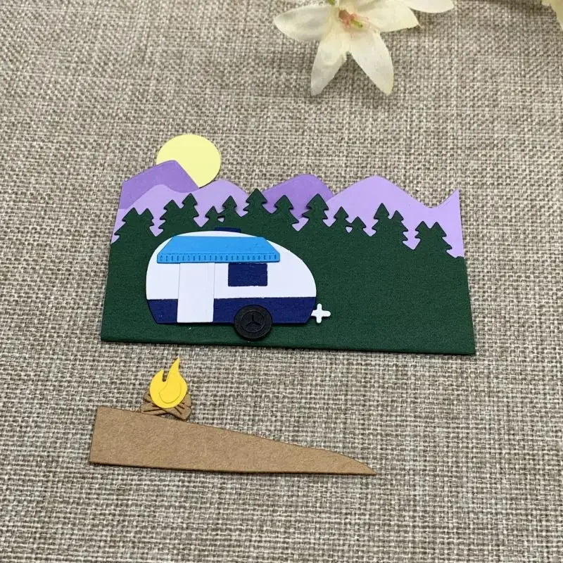 

Металлические вырубные формы для скрапбукинга: Декоративные трафареты для вырезания и тиснения в виде деревьев на склоне холма, для рукоделия и DIY-проектов