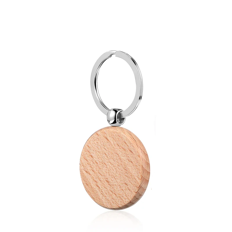 40 Stück unlackierte Holz-Schlüsselanhänger-Rohlinge, Holz-Schlüsselanhänger, Schlüsselanhänger für DIY-Geschenk, Basteln