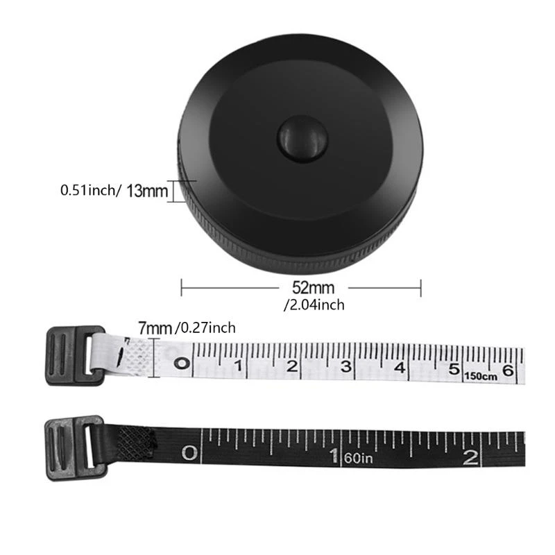 F92B Boby Tape Tape Soft Tape Measure Retractable Double Scale Tape Tailor Penguasa 150cm/60in Tape Meter Meteran Tape