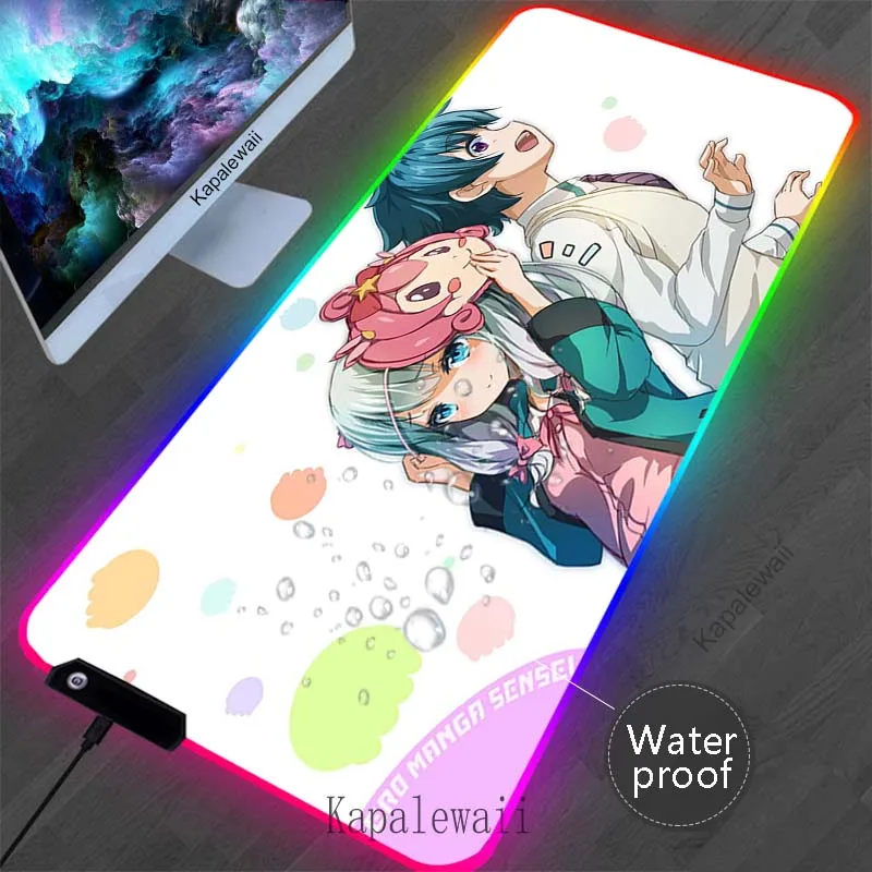 RGB Izumi Gamer Mouse Pad LED muslimate Locking Edge tappetino per Mouse impermeabile tappetino per Mouse da gioco tappetini per tastiera Tapis De Souris