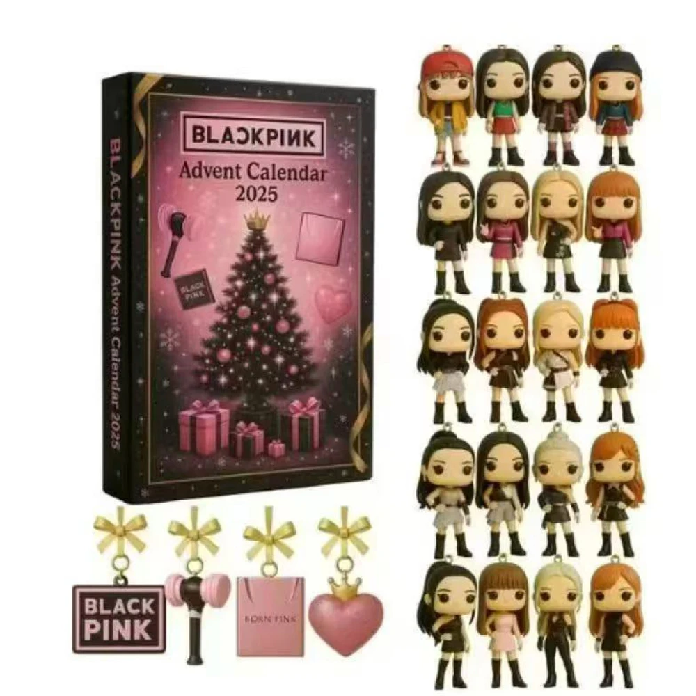 Hot BlackPink  Advent Calendar Doll Christmas Atmosphere Decorative Gifts 2026 New Year 24 Days Countdown Surprise Blind Box