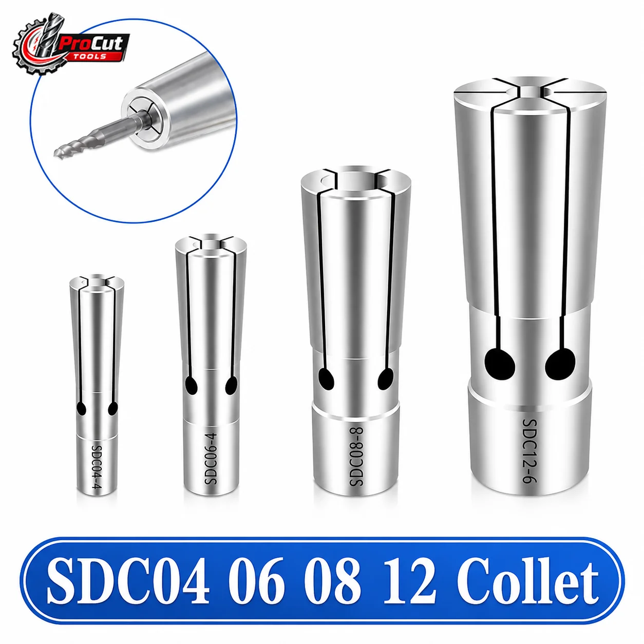 Accuracy 0.003 High Precision Pull‑Back DC Collet, DC4 DC6 DC8 DC12 Chuck Collet for CNC Tool Holder