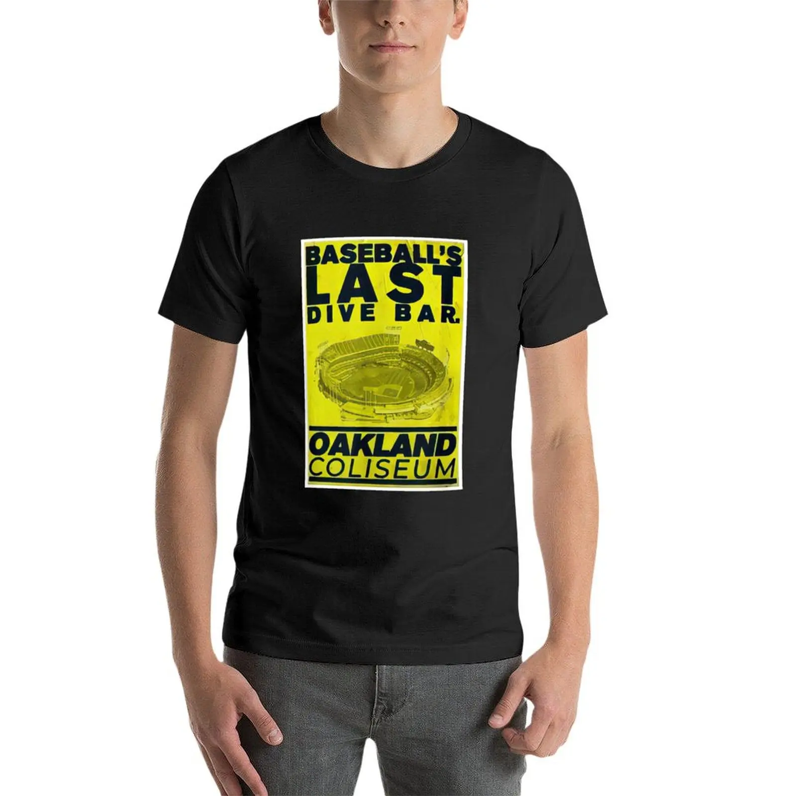 Baseball's Last Dive Bar Oakland Coliseum T-Shirt heavyweights Blouse plus size clothes Short sleeve tee mens vintage t shirts