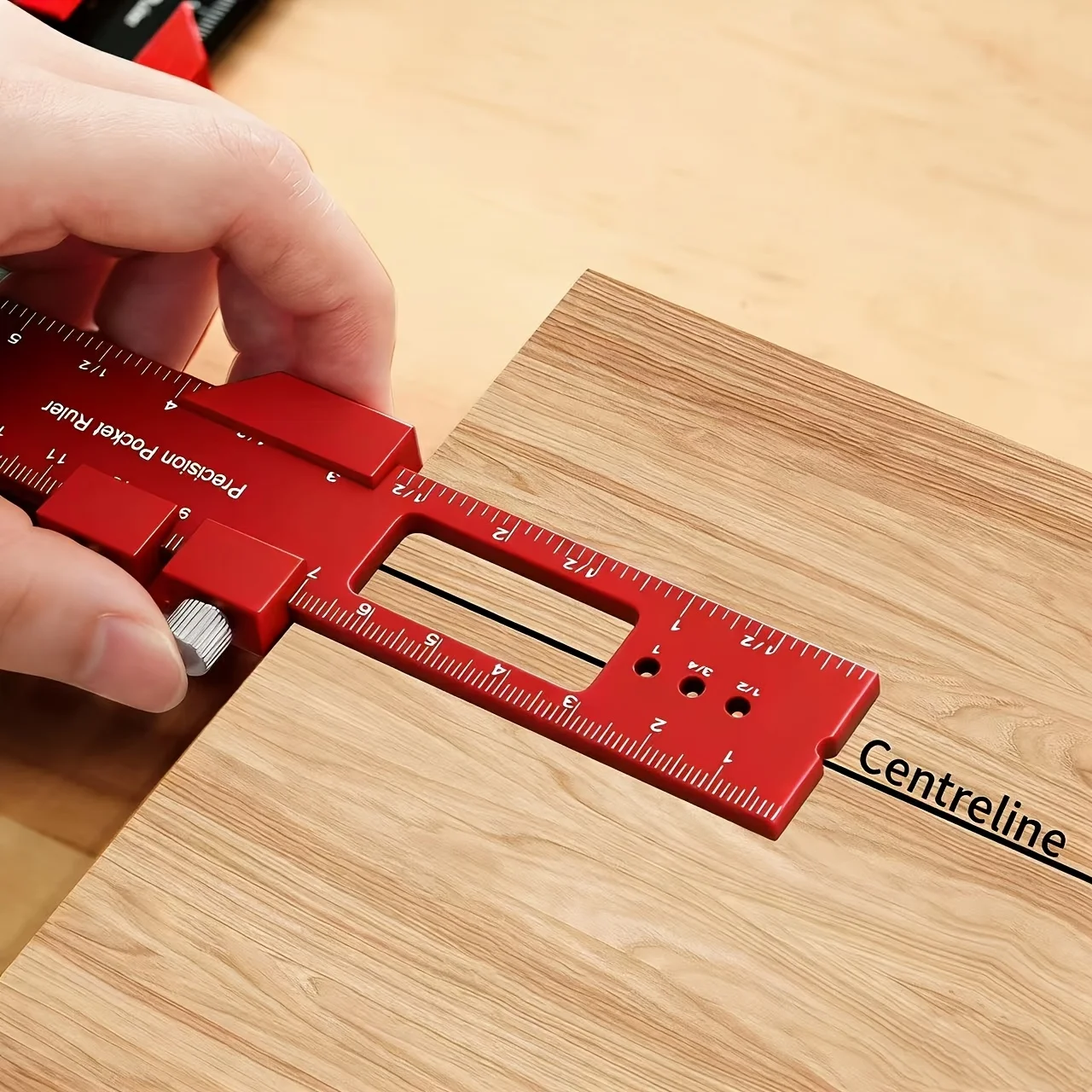Aluminum Alloy Woodworking Pocket Ruler with Slider, Square T-shaped Ruler, T-shaped Track Reference Instrument