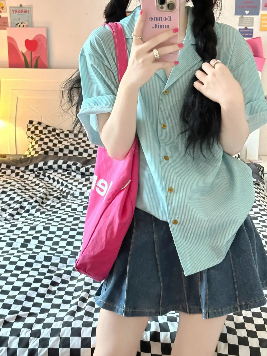 

Checked Button-down Cotton Shirts Women Relax Fit Oversized Long Sleeve Suitable for Artisan Craft Markets or Autumn Firesides