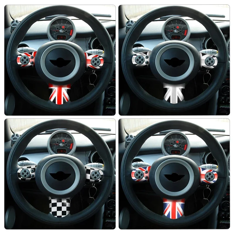 Car Steering Wheel Panel Button Cover Styling Sticker For Mini Cooper S R53 R52 Convertible Car Auto Accessories