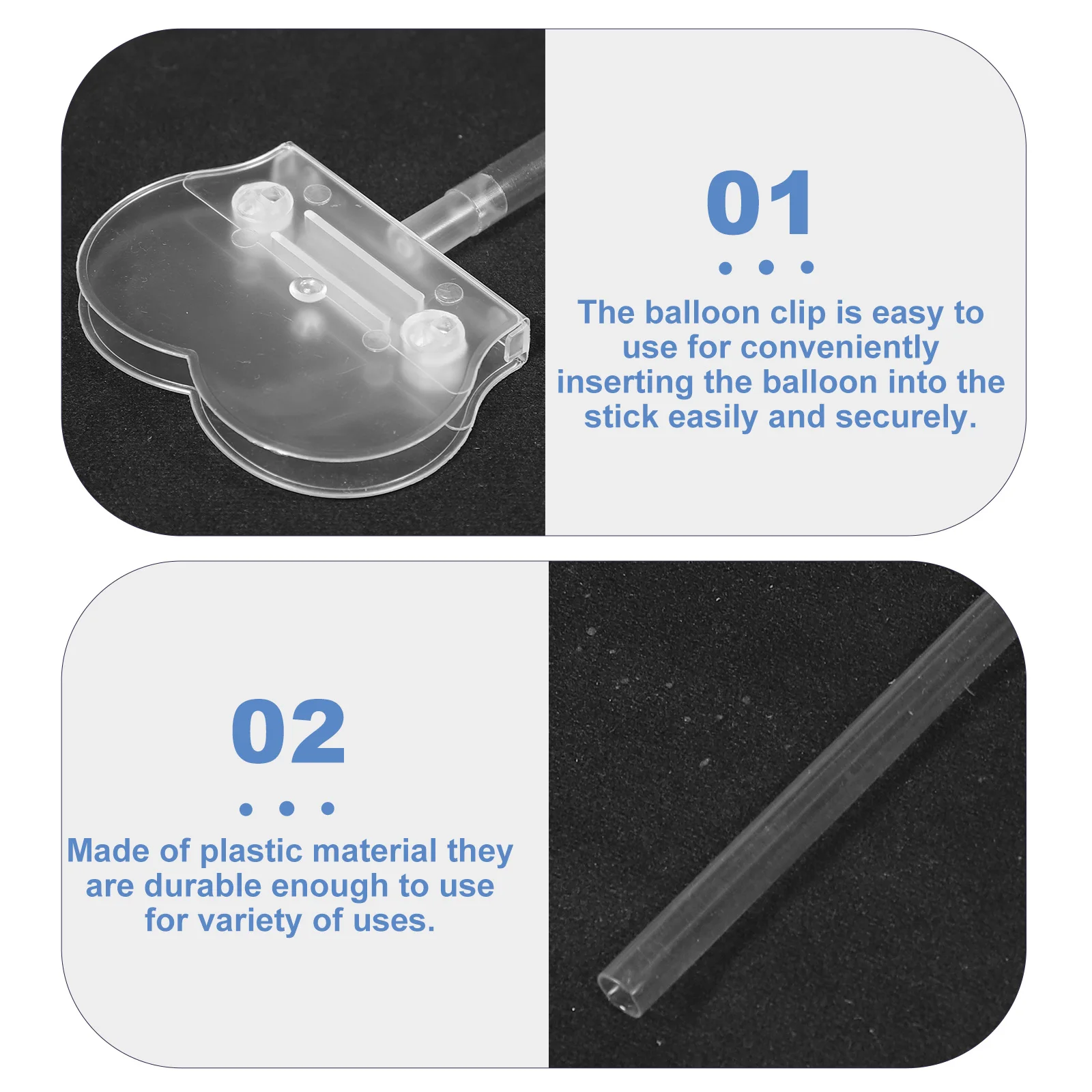 

20 Sets Balloon Clips Kit Plastic Sticks Holders Foil Balloons Decorations Wedding Baby Shower Accessories Portable