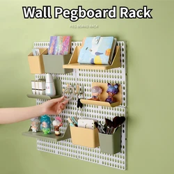 Hole Board Wall Display Decor Free Punching Pegboard Wall Organizer Shelf Kitchen Household Storage Plastic DIY Combinable Shelf