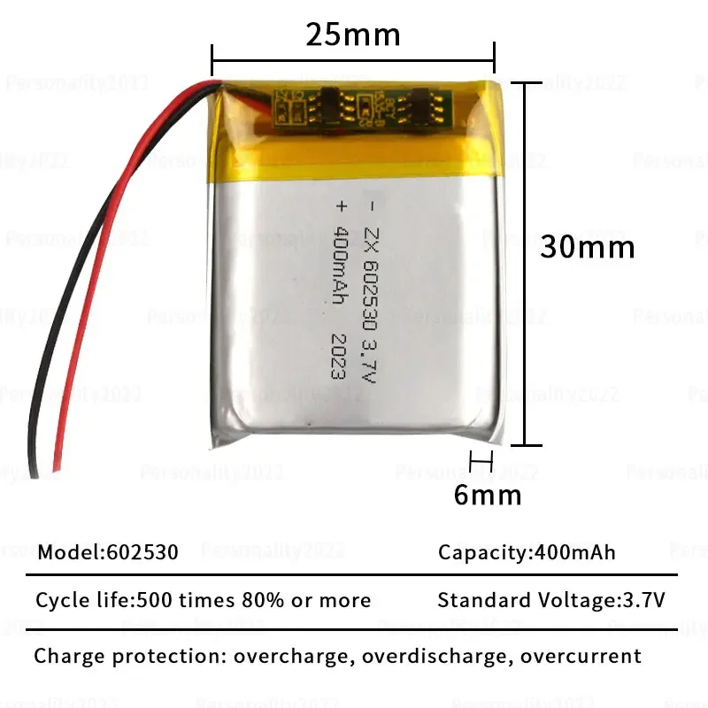 1-10pcs Battery 400mAh 3.7V LiPo 602530 062530 Polymer Lithium Batteries for Electric Toothbrush Controller Toys Lights Li Po