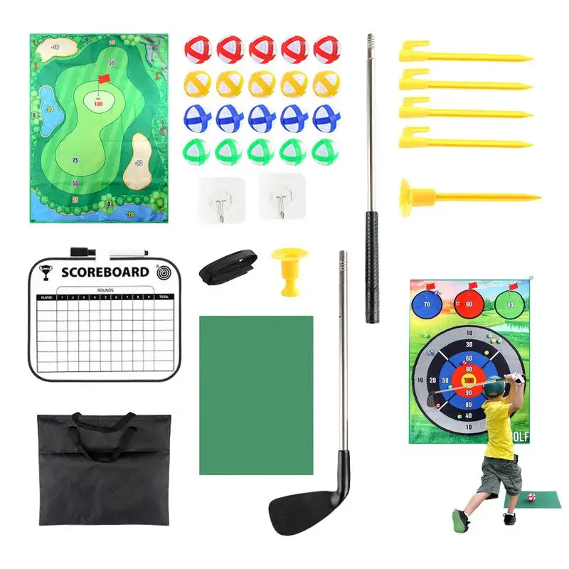 

Golf Chipping Game Mat Set Chip Games Sticky Practice Golf Game Set Colorful Dart Target Mat Backyard Play Equipment Stick Chip