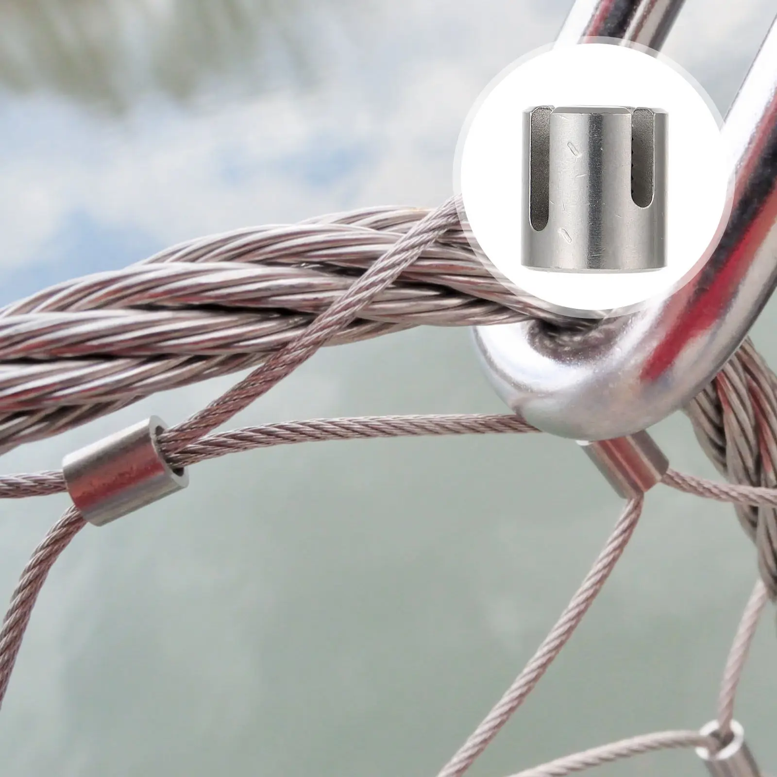 4Pcs Cross Cable Clamp Stainless Steel Rope Connector for Cable Fixing Clip Gardening Wire Mesh Fence DIY Projects Rust Proof
