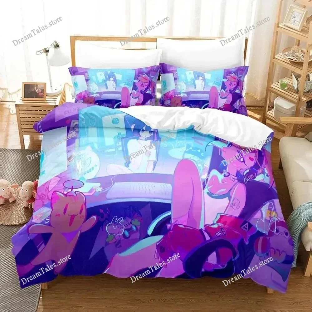 New Muse Dash Game Bedding Set Single Twin Full Queen King Size Bed Set Adult Kid Bedroom Duvet Cover Sets 3D Print Game Anime74
