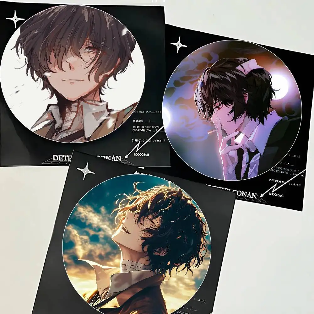 Dazai Osamu Anime B-Bungo Stray Dogs Cartoon Style Badge Brooches On Backpack Decoration Round Enamel Pins For Accessorys