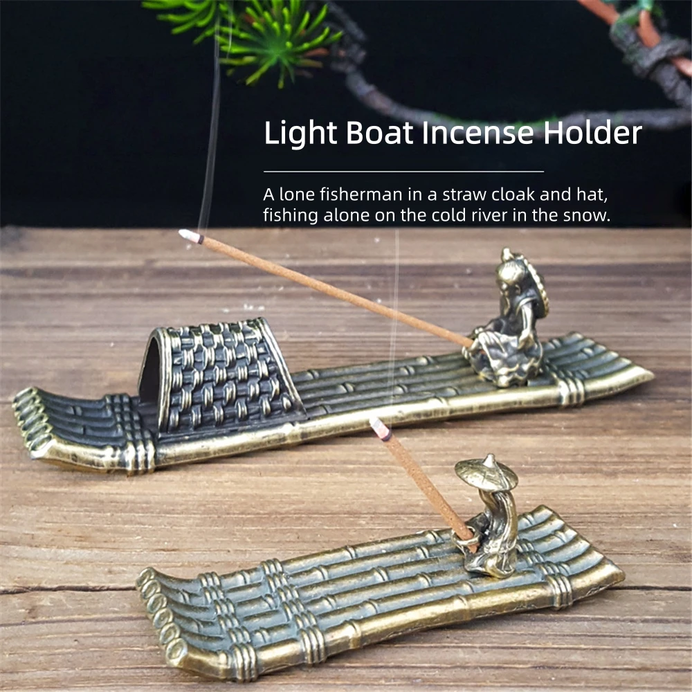 

Hot-selling Creative Bamboo Raft Incense Holder, Sandalwood and Agarwood Incense Base, Alloy Ornament for Home and Indoor Use