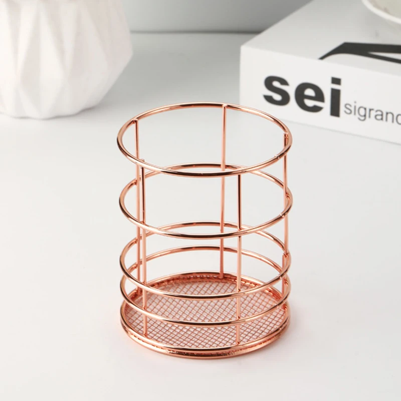 Metal Desk Organizer - Multi-Functional Iron Pen Holder, Makeup Brush Storage, And Desktop Organizer For Office,Home,or Beauty