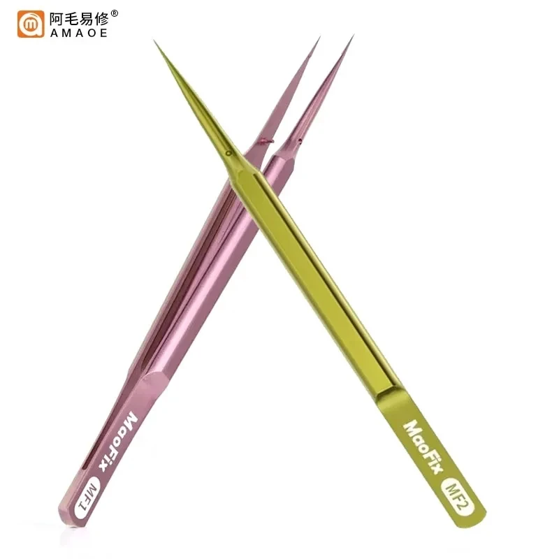 AMAOE MaoFix MF1 MF2 Titanium Alloy Tweezers Antioxidation Antimagnetic Anticorrosion Mobile Phone Repair Precision Tweezers