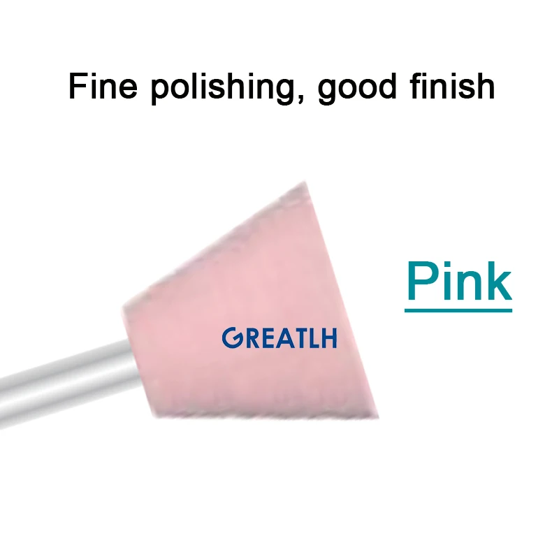 100pcs/set Pink Dental Silicone Grinders for Ceramics Burs for Polishing Medium Polishing Burs Kit Dentist Tools