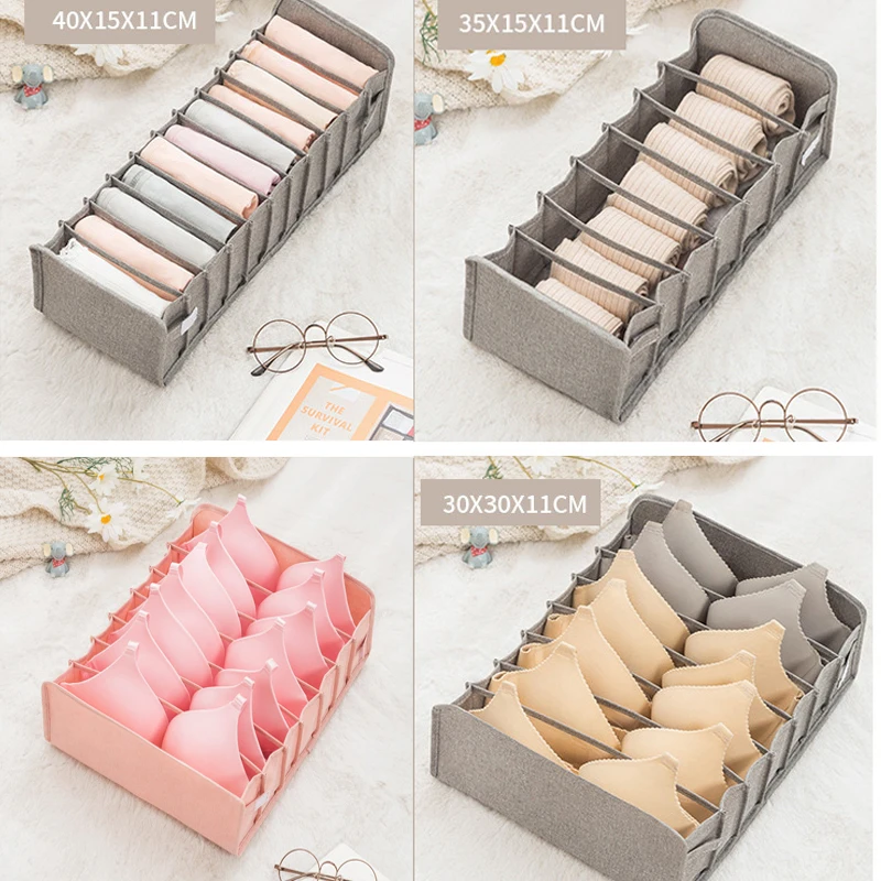 Underwear Bra Organizer Storage Box Home Foldable Closet Organizer Dormitory Closet Organizer For Panty Scarfs Socks Bra Clothes