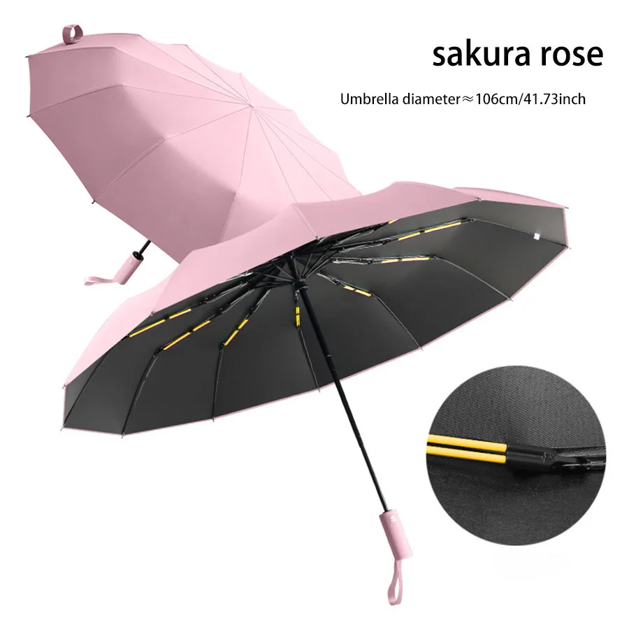 Verstärkter 24-Knochen-Regenschirm, starker und langlebiger, windbeständiger Regenschirm für Herren, Anti-UV-Sonnenschutz-Regenschirm für Damen, sonnig