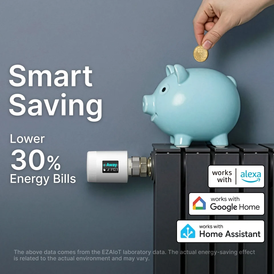 Tuya wifi Smart home thermostat radiator valve trv actuator programmable thermostatic remote heating controller alexa google