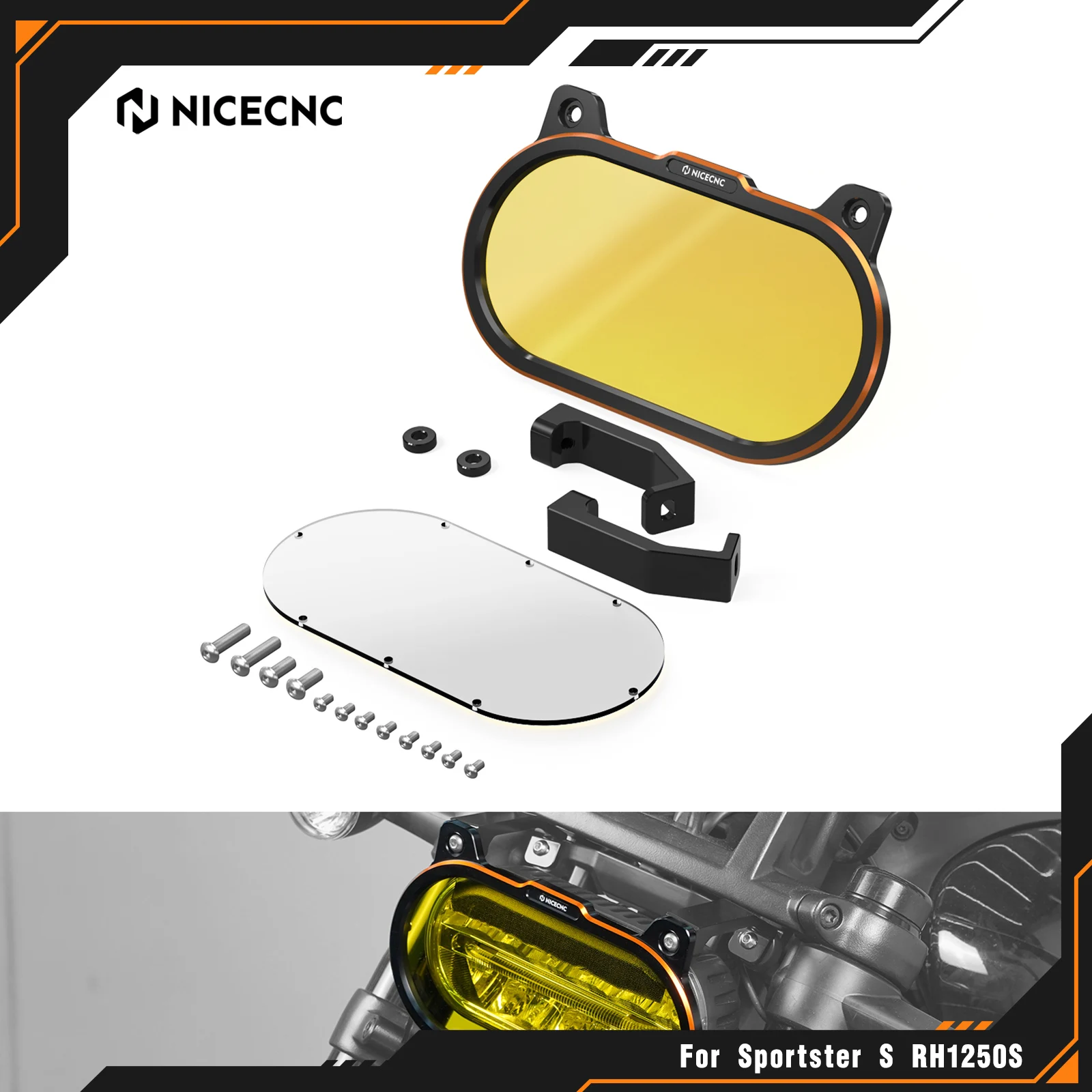 

For Harley Sportster S RH1250S 2021-2024 Motorcycle Headlight Guard Cover Headlamp Protector RH 1250 S 2021 2022 2023 2024
