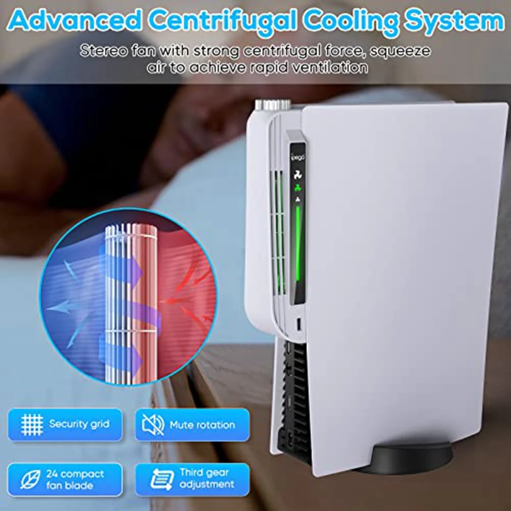 

Highly Recommended.Ipega Upgraded Cooling Fan for PS5,with 3 Speeds Control Knob