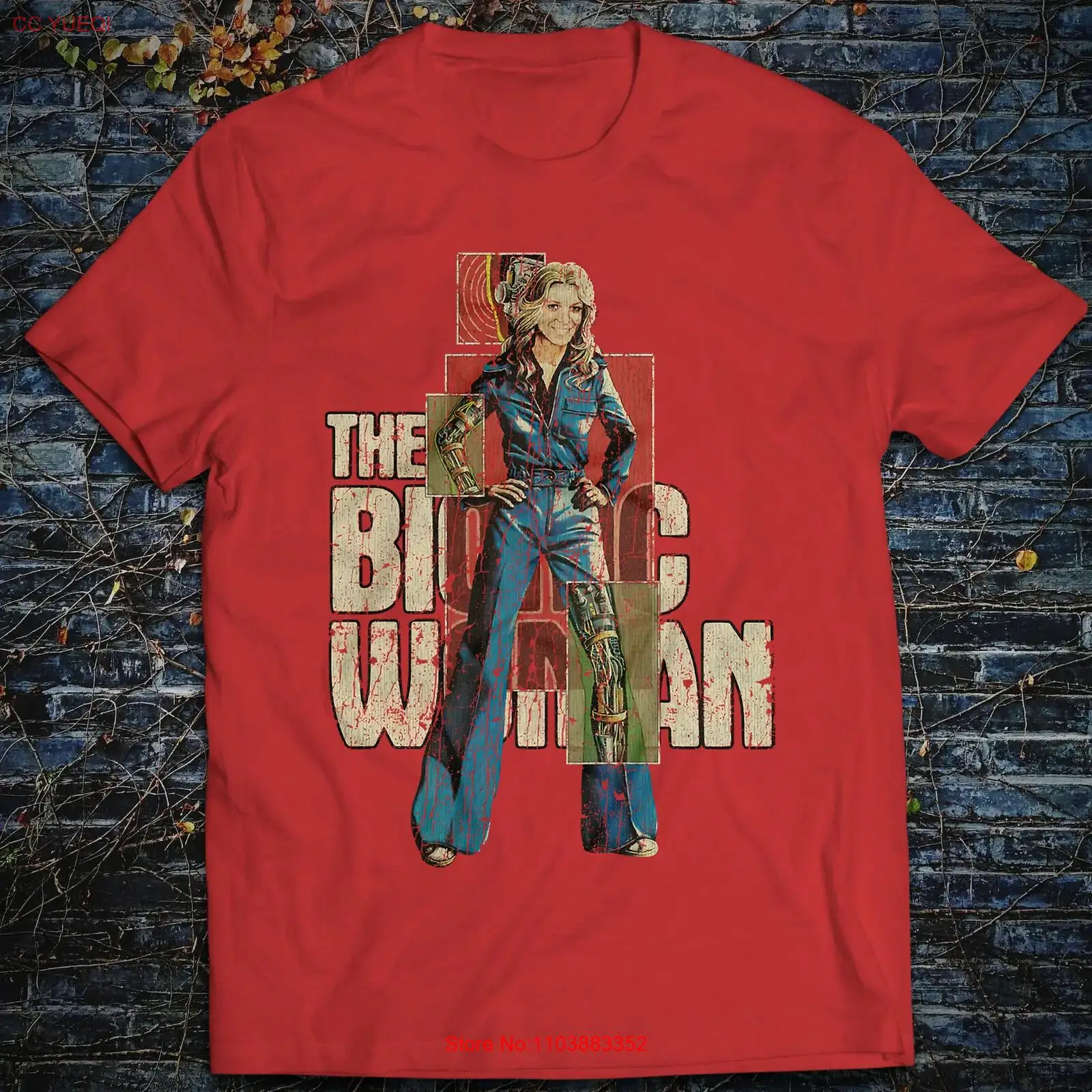 Movie Design T-Shirt Jaime Sommers The Bionic Woman Steve Austin Lee Majors