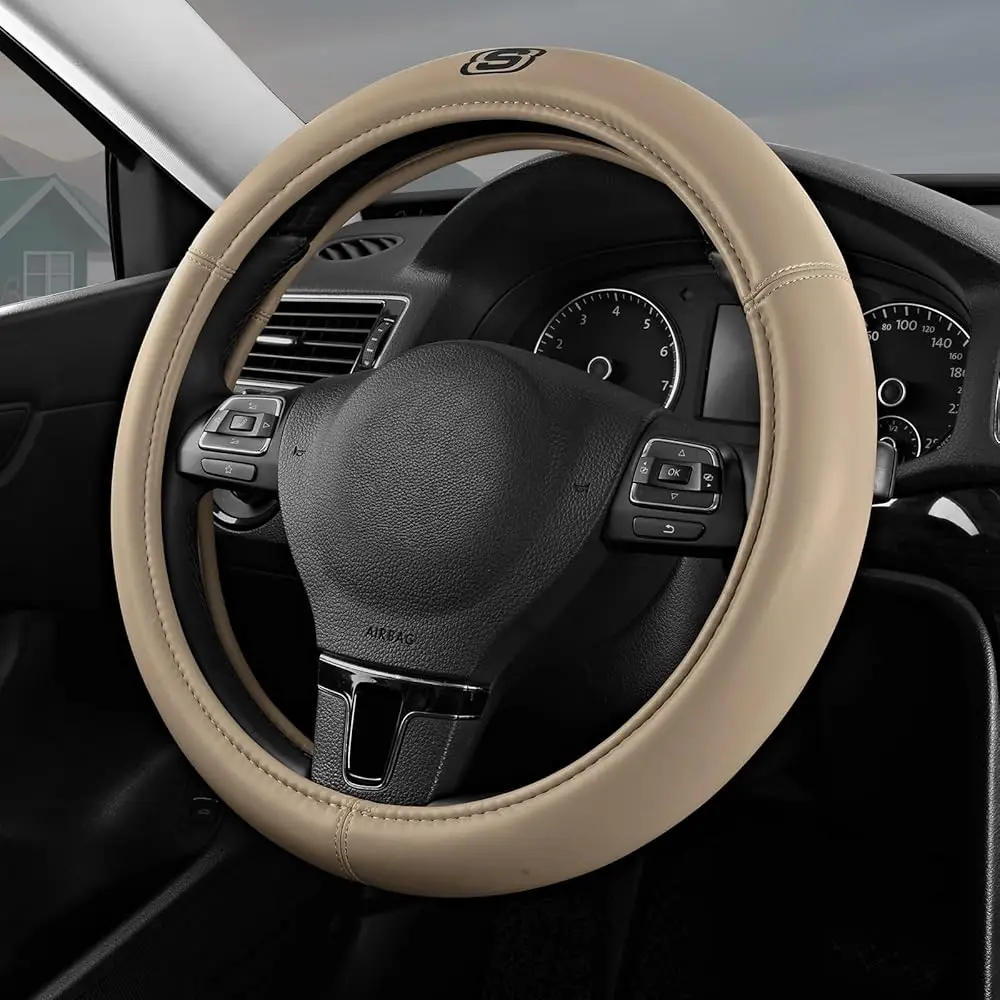 

Memory Foam Steering Wheel Cover,Grade Protein Leather Steering Wheel Cover,Universal Fit 14\ 1/2-15\ Car Steering Wheel for