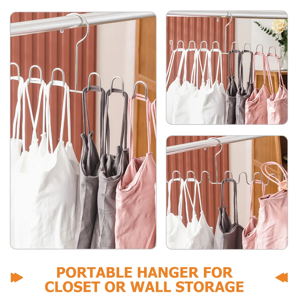 

2Pcs Stainless Steel Bra Hangers Space Saver Clothes Storage Rack For Wardrobe Closet ganizer Tank Tops Holder
