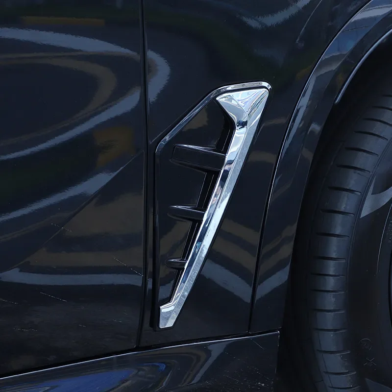 metyoucar For BMW X5 G05 X5M F95 2019-2022 ABS Black Car Shark Gill Side Fender Vent Cover Trim Sticker Car Accessories
