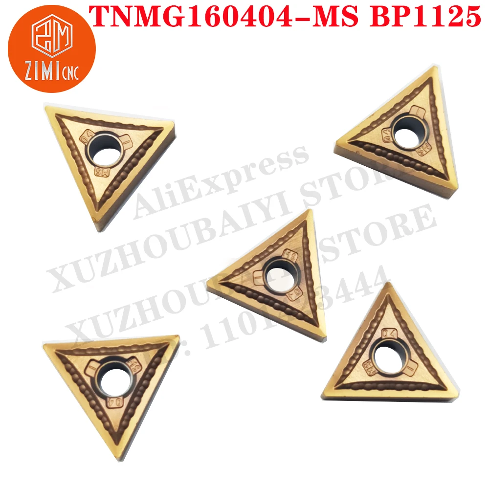 TNMG160404-MSBP1125 TNMG160404-MS Inserção de carboneto Ferramenta de Inserções para Torneamento Externo Ferramenta CNC TNMG Torno Indexável Ferramenta de corte TNMG