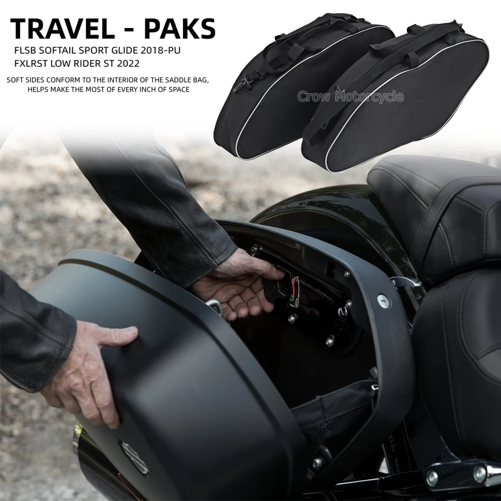 

For Harley FLSB Softail Sport Glide 18-Up FXLRST Low Rider ST 2022 Hard Saddlebag Travel-Packs Luggage Tour Pack Soft Liners Bag