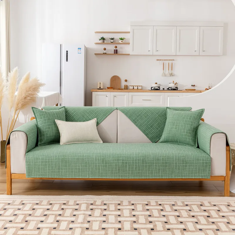 

Four Seasons Universal Sofa Cover Plaid Sofa Cushion Simple Thin Anti-slip Dust-proof Sofa Cushion Towel Home Protection