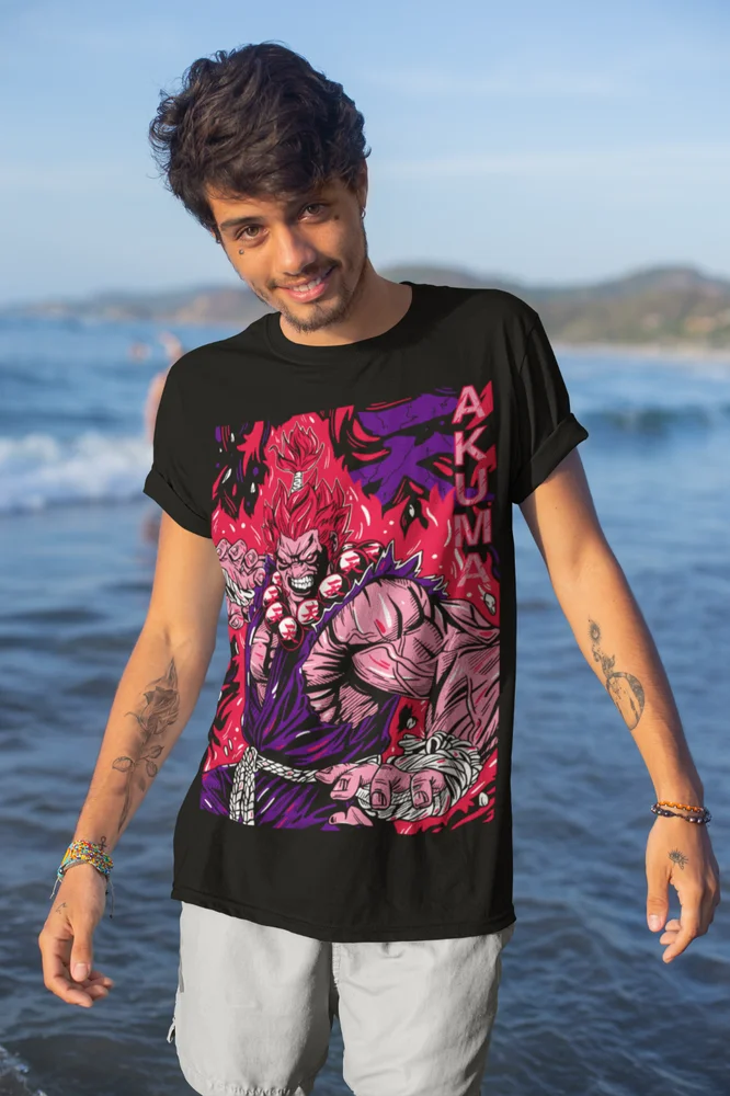 Akuma Gouki Fighting T-Shirt Video Game Gaming Unisex Shirt Soft Tee All Sizes