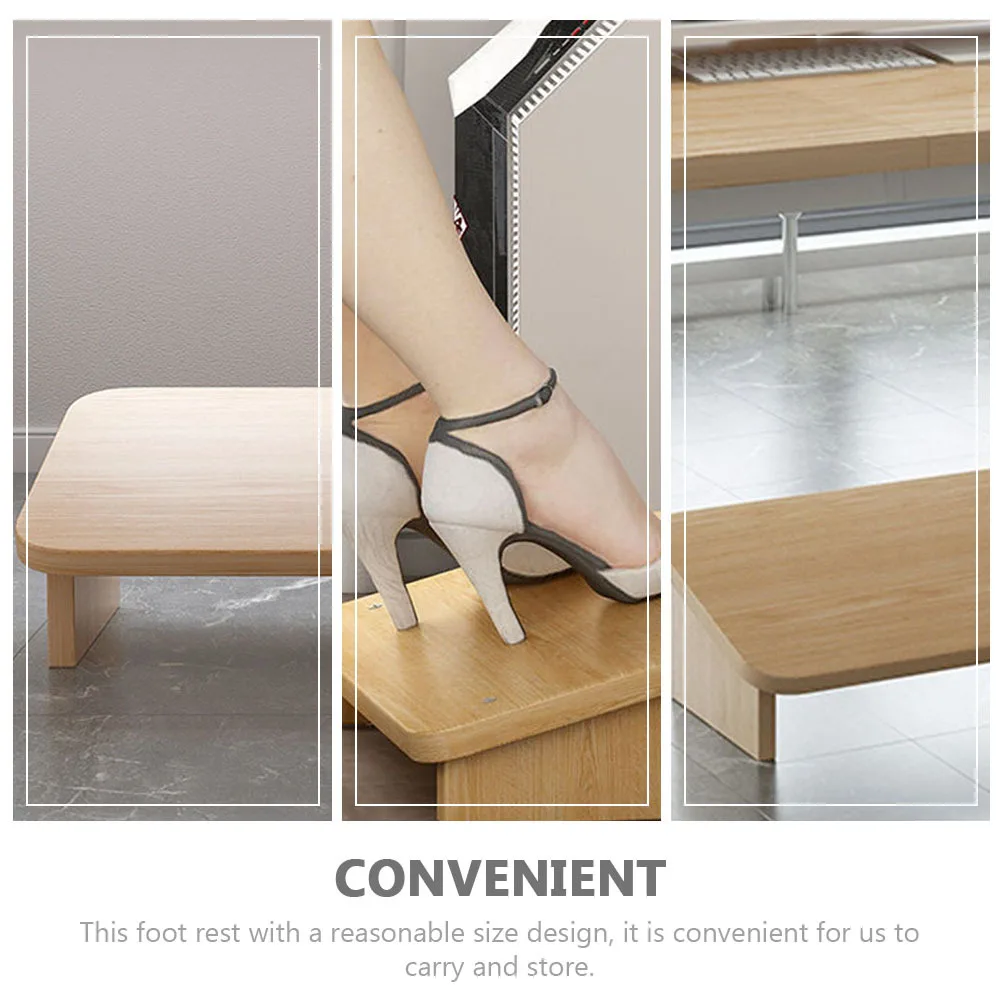 

Foot Rest Stool Wooden Under Desk Footstool Non-Slip Step Ladder For Office Home Study Bedroom Piano Comfort Support