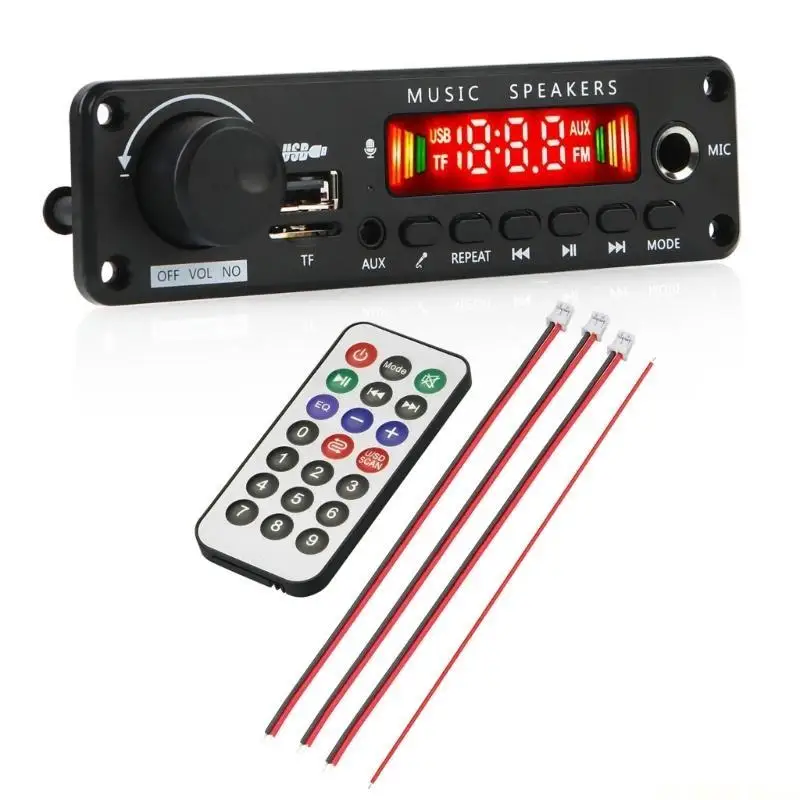 E56B 2x25W Decoding Board 50W Amplifier Wirelessly Decoding Board Module Color Display for Music Playing