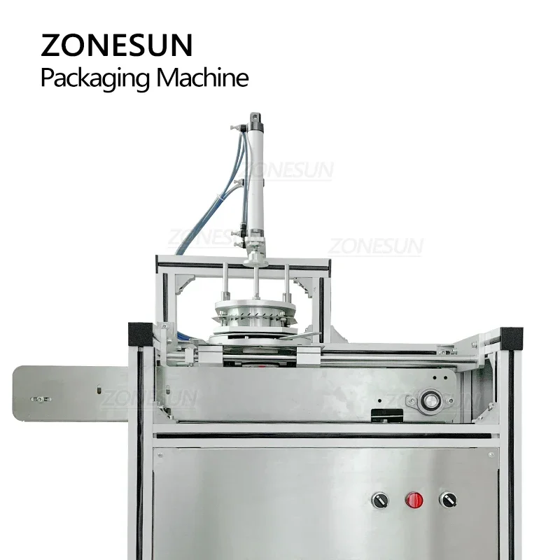 ZONESUN ZS-PK950 Semi Automatic Toilet Cleaner Hotel Soap Cake Teacake Pleated Wrapping Machine Packaging Machine With Conveyor