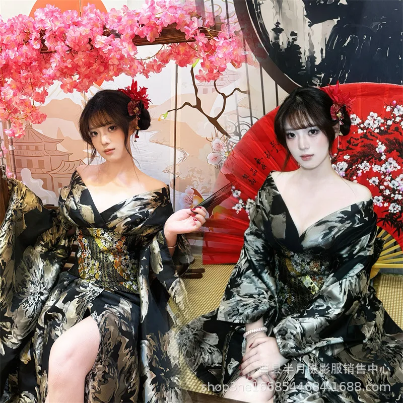 Traditional Japanese Kimono Photography Dress New  Girl Photo Costume Improved Version Polyester Material Summer New Arrival