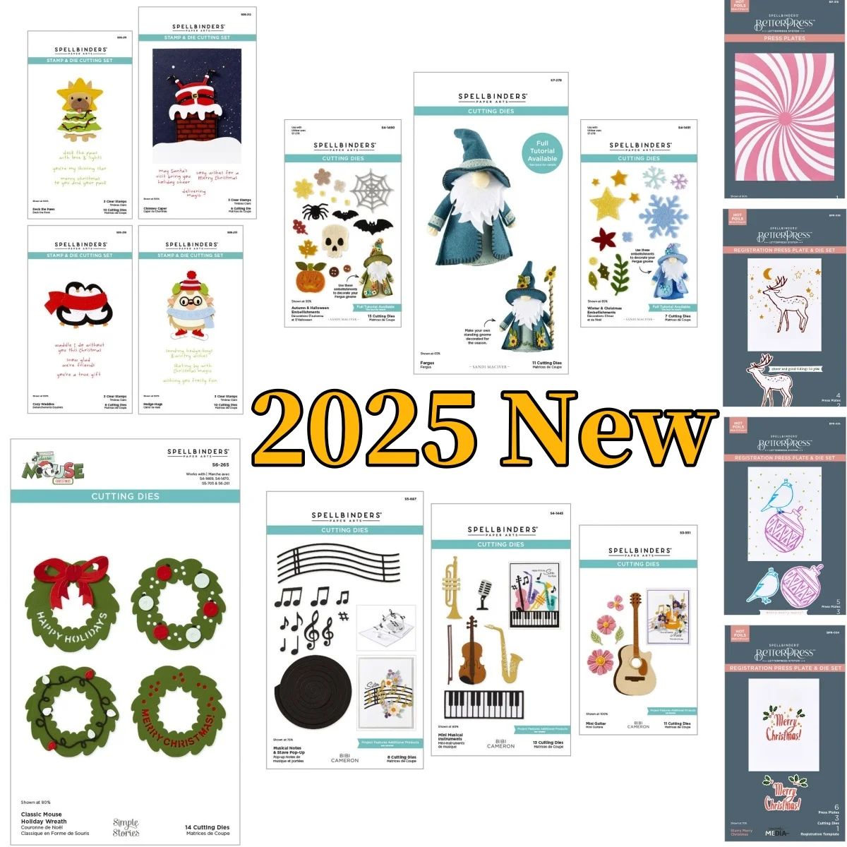 Klassischer Maus-Weihnachtskranz, Musikinstrument, Metall-Stanzformen, transparente Stempel, Pressplatte für DIY-Scrapbook-Basteldekoration