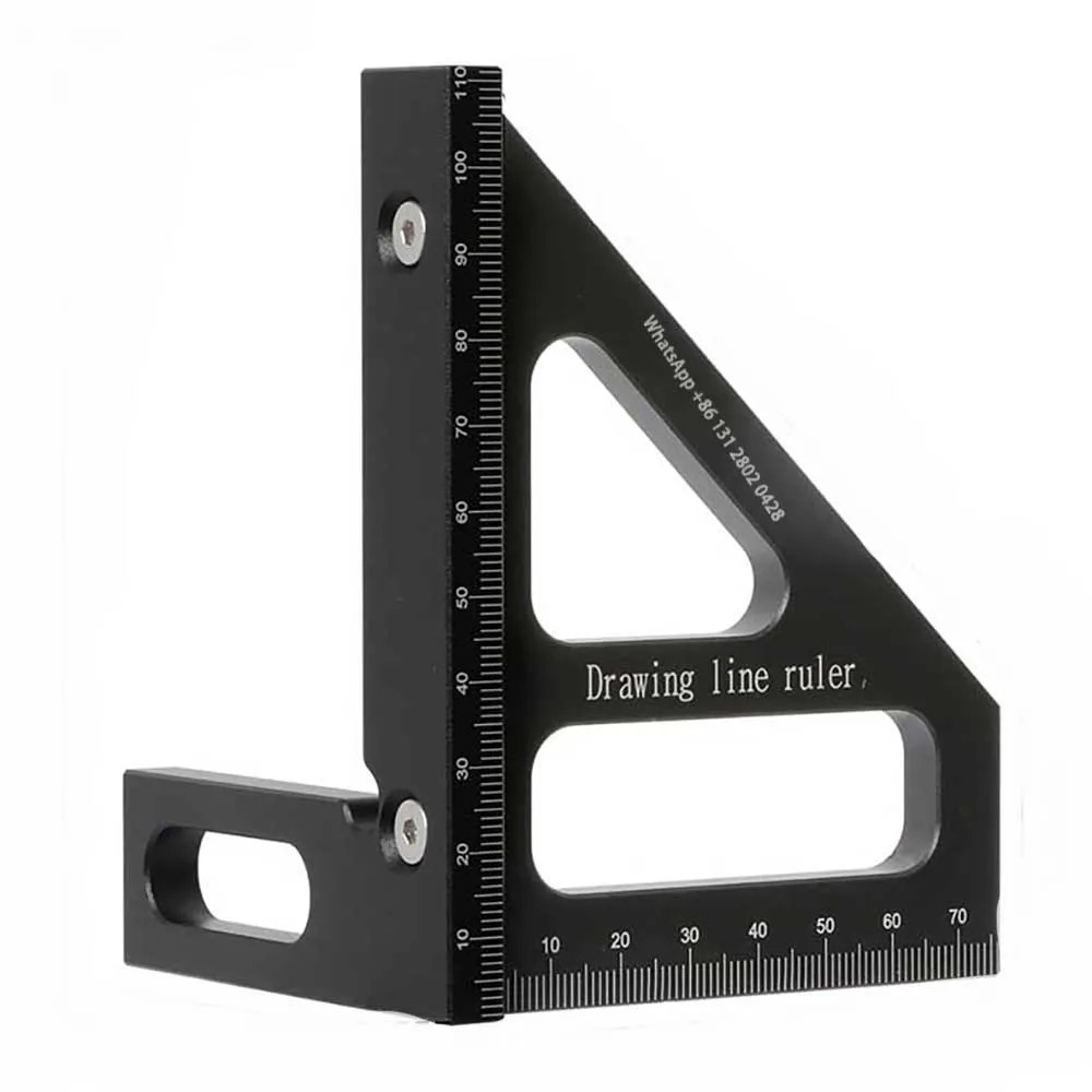 

45 ° 90 ° Woodworking Square Protractor Aluminum Alloy Miter Triangle Ruler Layout Measuring Tool for Engineer Carpenter