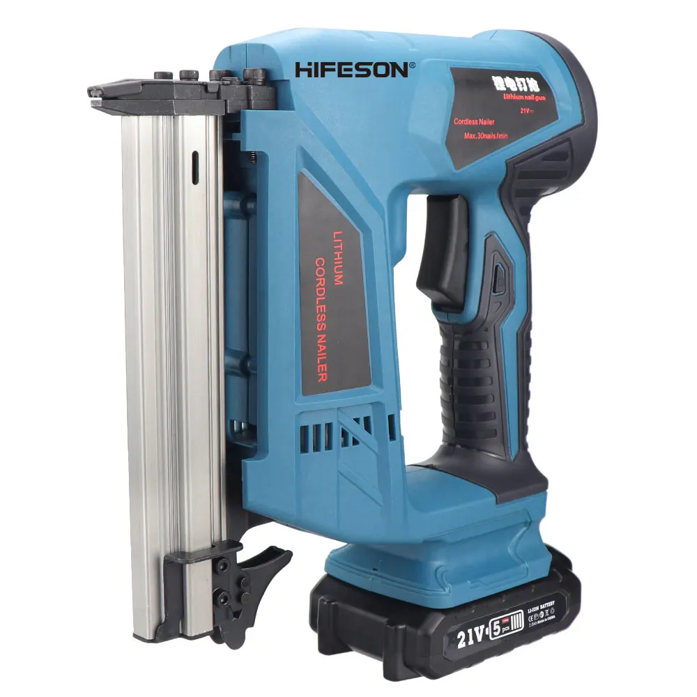 Imagem -02 - Hifeson-nailer sem Fio para Moldura de Móveis Ferramentas Grampeador Nailer Woodworking Grampeador para Carpintaria Frame Electric1022 422 F30 St18 Fst30