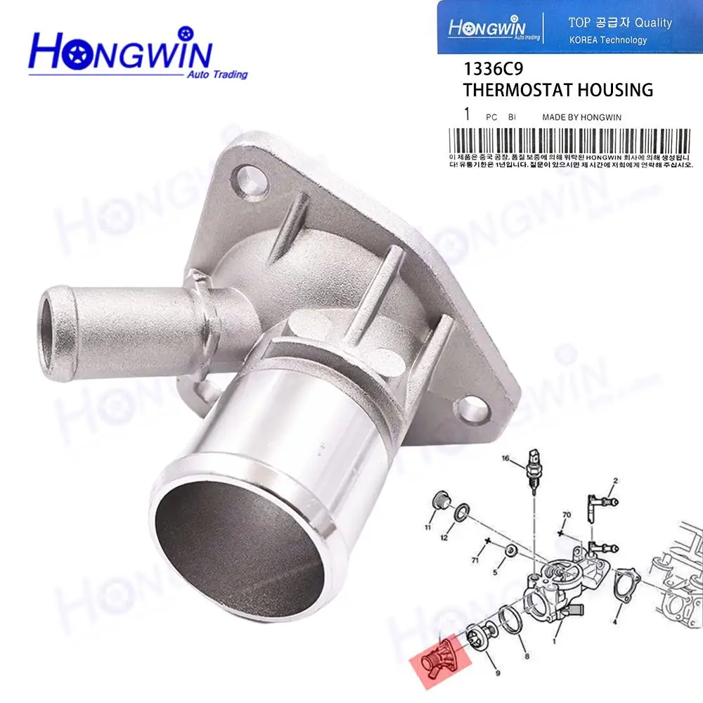 9618664180 1336.C9 Carcaça do Termostato do Líquido de Arrefecimento do Motor para CITROEN BERLINGO EVASION MPV JUMPY Plataforma XANTIA XM XSARA