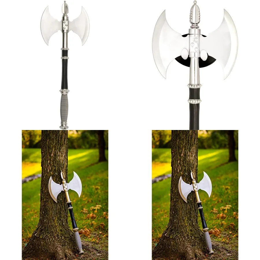 

BladesUSA HK-079A Fantasy Medievel Battle Axe with Display Plaque, 21-Inch Length